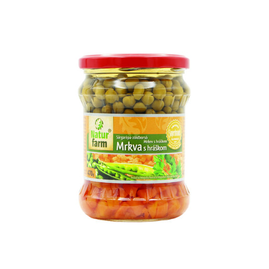 Naturfarm hrášok  - mrkva zmes 470g - mz0055