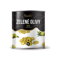 BASSTA Olivy zelené krájané 3kg plech